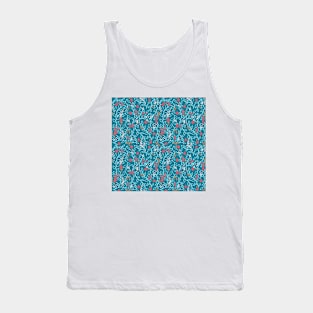 Floral Doodles - Coral and Teal Tank Top